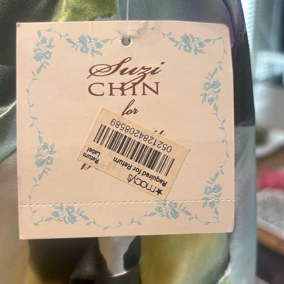 NWT Suzi Chin Colorful Silk Cocktail Dress, size 8 - Picture 7 of 7